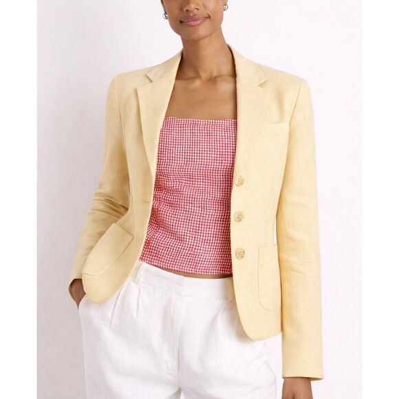 Lauren Ralph Lauren Jackets & Blazers - Lauren Ralph Lauren 100% linen butter yellow 3 button blazer 10 petite
